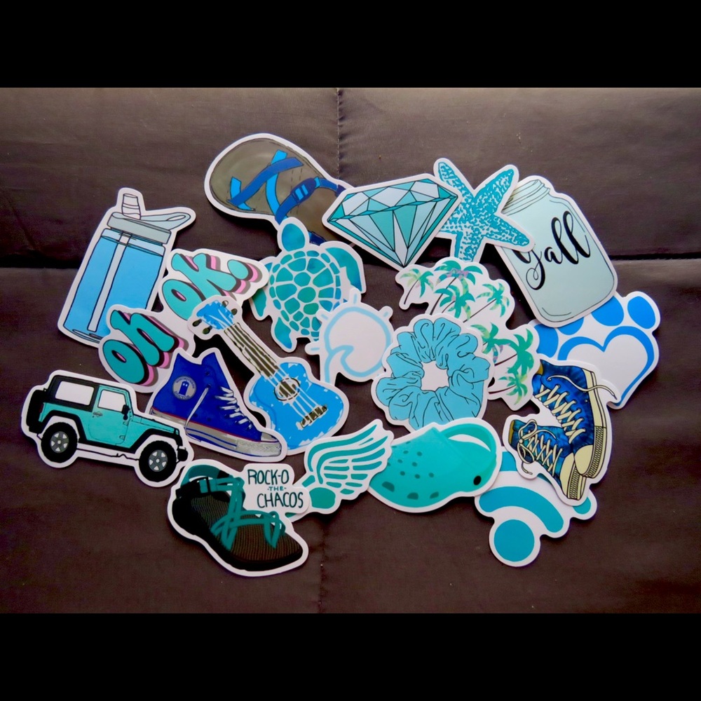 Blue themed stickers